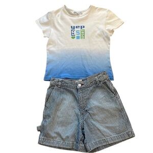 Gap Carpenter striped shorts & top Blue and white